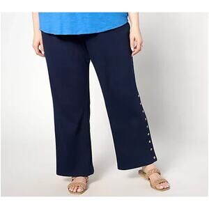 Belle by Kim Gravel Tall Packabelle Buttoned Up Relaxed Pant Twilight 5X Tall